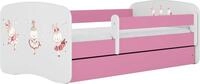 Kinderbett Rosa 70x140 80x160 80x180 cm &ndash; mit Matratze, Rausfallschutz und