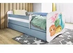 Kinderbett Blau 70x140 80x160 80x180 cm &ndash; mit Matratze, Rausfallschutz und