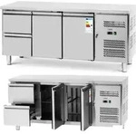 Gek&uuml;hlter Tisch mit Arbeitsplatte 2 F&auml;cher 2 Schubladen -2-10 C 417 l 275 W -