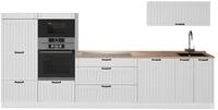 K&uuml;chenzeile Vicco Fame-Line Wei&szlig; Landhaus/Wei&szlig; 340 cm, AP Eiche, Model 64546