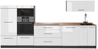 K&uuml;chenzeile Vicco Fame-Line Wei&szlig; Hochglanz/Anthrazit 340 cm, AP Eiche, Model...