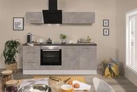 K&uuml;che K&uuml;chenzeile K&uuml;chenblock Beton Amanda 210 cm Respekta Premium