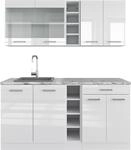 Singlek&uuml;che Vicco R-Line Wei&szlig; Hochglanz/Wei&szlig; 160 cm ohne Arbeitsplatte, Model