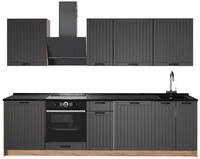 K&uuml;chenzeile Vicco Fame-Line Dunkelgrau/Goldkraft Eiche 280 cm, AP Anthrazit,...