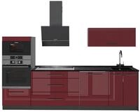K&uuml;chenzeile Vicco Fame-Line Bordeaux Hochglanz/Anthrazit 280 cm, AP Anthrazit,...
