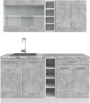 Singlek&uuml;che Vicco R-Line Beton/Wei&szlig; 160 cm ohne Arbeitsplatte, Model 37617