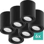 6er Set Oktaplex Aufbaustrahler Alu schwenkbar inkl. LED Modul 2700K warmwei&szlig; -