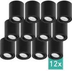 12er Set Oktaplex Aufbaustrahler Alu schwenkbar inkl. LED Modul 4000K tralwei&szlig;...