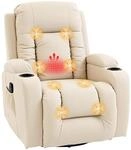 HOMCOMRelaxsessel verstellbar Massagesessel mit Liegefunktion Heizung