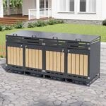 okwish Outdoor- Gartenm&uuml;lleimer mit hydraulischem Deckel Aufbewahrungsschrank...