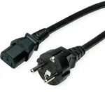VALUE Netzkabel, IEC-Buchse & CEE7/7-Stecker gerade, schwarz, 0,6 m