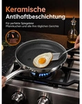 Bratpfanne 28 cm Edelstahl mit Keramik-Antihaftbeschichtung f&uuml;r alle Herdarten,
