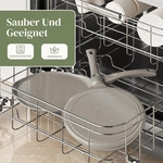 Crepe Pfanne 30cm Induktion Keramik Antihaft Grau Kratzfest Sp&uuml;lmaschinenfest