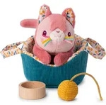 Lilliputiens Katze Kuscheltier Jeanne mit K&ouml;rbchen - interaktives Spielzeug - Rosa