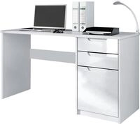 Vladon Schreibtisch Logan, Germany, B&uuml;rotisch mit 2 Schubladen und 1 T&uuml;r, Wei&szlig;