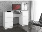 Schreibtisch 135cm mit 6 Schubladen Computertisch Tastaturauszug Gaming-Tisch -...