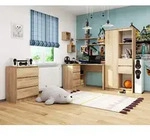 Schreibtisch mit Stauraum | B&uuml;rotisch | 3 Schubladen & Regalablage - Braun