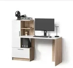 Schreibtisch Livinity Lorena Sonoma/Wei&szlig; 150 x 120.1 cm mit 2 T&uuml;ren, Model...