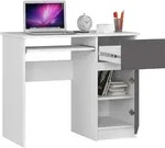 Computertisch 90 cm | Schreibtisch | mit Tastaturauszug mit Stauraum - Wei&szlig;