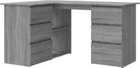 vidaXL Eckschreibtisch Grau Sonoma 145x100x76 cm Holzwerkstoff - Grau