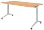 b&uuml;m&ouml; Seminartisch klappbar & fahrbar - Gestell: Silber, Nachbildung: Buche,
