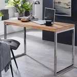Schreibtisch GUNA Massivholz Akazie, Computertisch 120 x 60 cm aus echtem Holz,