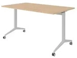 b&uuml;m&ouml; Seminartisch klappbar & fahrbar - Gestell: Silber, Nachbildung: Eiche,