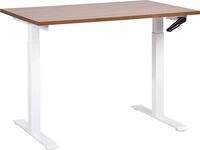 BELIANI Schreibtisch Braun & Wei&szlig; Melamin 120x72cm Manuell H&ouml;henverstellbar