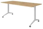 b&uuml;m&ouml; Seminartisch klappbar & fahrbar - Gestell: Silber, Nachbildung: Asteiche,