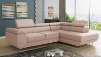 Ecksofa Caris mit Schlaffunktion und einstellbare Kopfst&uuml;tzen, Cord Stoff,