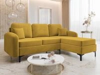 MIRJAN24 Ecksofa Venice, Sofa mit Bettkasten und Schlaffunktion, Metallf&uuml;&szlig;e, Kissen