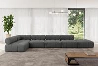 ALTDECOR Modulares Sofa Ecksofa in L-Form - Favio-L3 - 475x190x70 cm Dunkelgrau