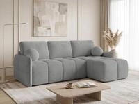 Ecksofa Nubo mit Schlaffunktion und Bettkasten - Boucl&eacute;-Stoff - L-Form Couch,