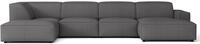 Selsey Sellmo - Wohnlandschaft , Chenille Dunkelgrau, 366 cm