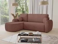 Ecksofa Jazz mit Schlaffunktion und Bettkasten - Boucl&eacute;-Stoff - L-Form Couch,