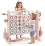 HyperMotion Kinder-Spielzentrum 4-in-1 mit 4 gewinnt, Basketball, Ringwurf und