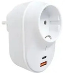 Schwaiger Zwischenstecker mit USB-Ladeadapter USB 2.0 & USB-C Anschluss