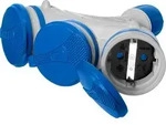 Dreifach-Steckdose Schuko IP44 3&times;2P+E 16A Grau-Blau 250V GN-X3/44S EXTREM