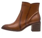 Tamaris Leder Stiefeletten mit Blockabsatz, Rei&szlig;verschluss und runder Schuhspitze -