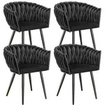 tectake&reg; Set Esszimmerstuhl Astano gepolstert, mit Samtbezug, Knotendesign...