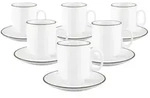 Seltmann Weiden Sento Home Pure Lines Kaffeebecher mit Untertasse 400 ml 6er Set -