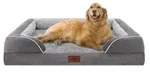 Orthop&auml;disches Hundebett Grau 106x76x21 cm mit Eierschaum, Waschbar,...