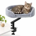 Relaxdays Katzenbett f&uuml;r Schreibtisch, 360&deg; drehbar, bis 25 kg, waschbarer