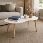 VCM Couchtisch, Beistelltisch im Retro-Design, 90 x 50 cm, Wohnzimmertisch mit