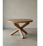 Design Esszimmertisch BOHA rund &Oslash; 120 cm x 75 cm Sheesham Massiv-Holz, Landhaus