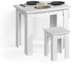 Esstisch mit Stuhl Livinity Tiberio Wei&szlig; 90 x 60 cm, Model 58912 - Wei&szlig;