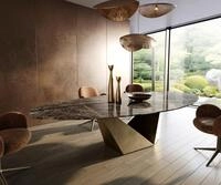 DELIFE Esstisch Edge Oval 315x150 cm Keramik Emperador Extra Lucidato...