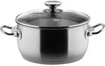 Kochtopf mit Glasdeckel 16, 20 oder 24 cm, Edelstahl, poliert - Injoy&reg; ohne