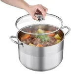 VEVOR Edelstahl Kochtopf, 11,4 L Edelstahl Suppentopf mit Glasdeckel, PFOA-frei,