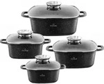 3er Topf- und Pfannenset 2.5, 3.5, 4.5, 6.5L ZILNER ZL-8555 - Schwarz